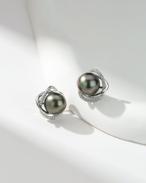 10-11mm Tahitian Pearl & Venus Earrings - May-Lynn